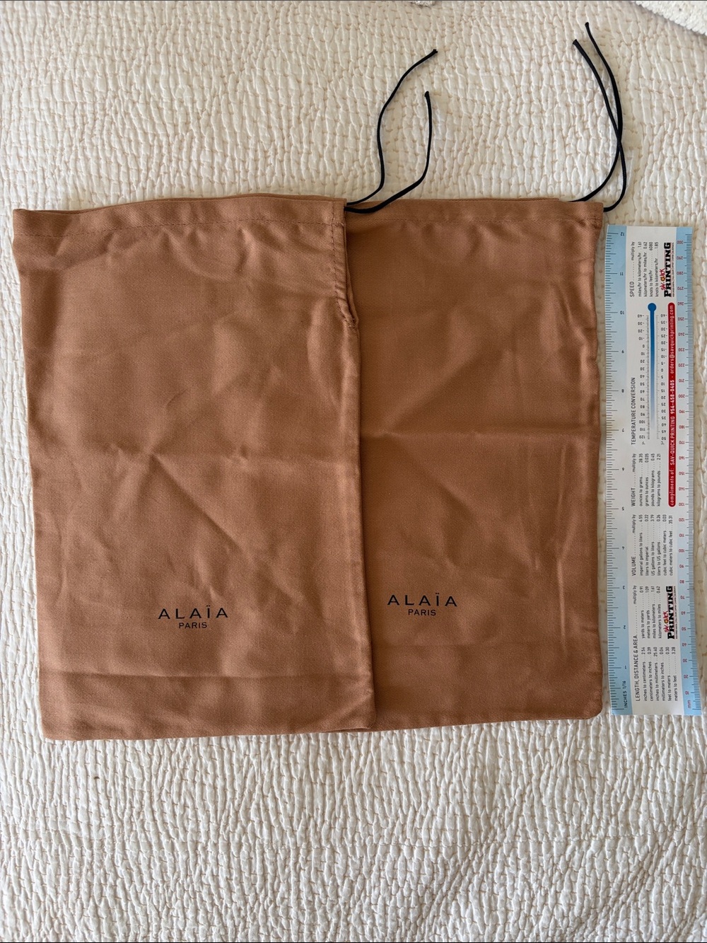 Alaia Paris Brown Drawstring Dust Bags Set of 2
